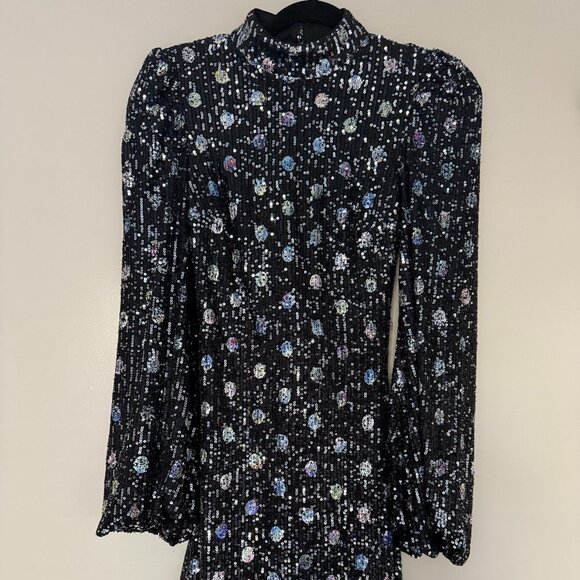 Lulus Black Sequin Mini Dress - Picture 1 of 4